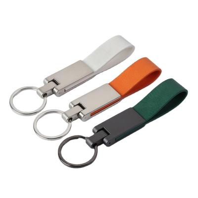 China Leather 2023  Fashion Cheap Custom Mini Car Logo Personalized Blank Metal Keyring Keychains Pu Leather Keychain for sale