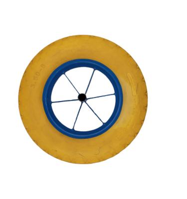 China 3.50-8 PU Wheelbarrow Wheel Construction PU Foam Tire for sale