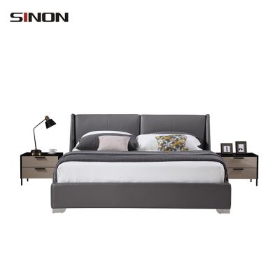 China New High Density Sponge Bed 1.8 M Double Modern Leather Bound Luxury Leather Bed Modern Hot Sale Best Quality for sale