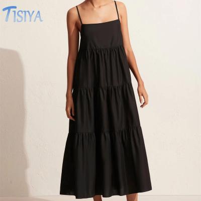 China Anti-Static Customized 2024 Cotton Dress Luxury Tiered Sundress Vintage Perfect Dress for sale