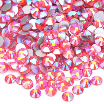 China Flatback SS 16 20 30 Hyacinth AB Glitter Nail Flatback Glass Rhinestones Nail Crystal Stickers Round Glass Rhinestones Diamond Crafts for sale