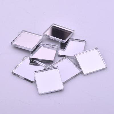 China Mirror Square Rhinestones Crystal Sew On Acrylic Stones Rhinestone Flatback Applique Light Silver 12mm Shiny High Quality Flatback for sale