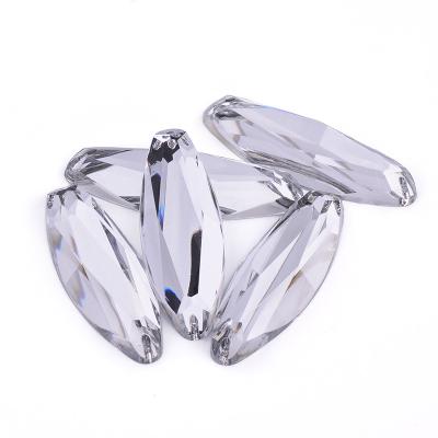 China Flatback Like 20*58mm Crystal Sew On Big Gems Clear White Sewing Stones Oval Acrylic Rhinestone Rhinestone For Crafts for sale