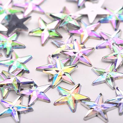 China Flatback Fancy Star Shape Acrylic Rhinestone Applique Flat Back ab Crystal Rhinestone For Nail Face Stickers for sale