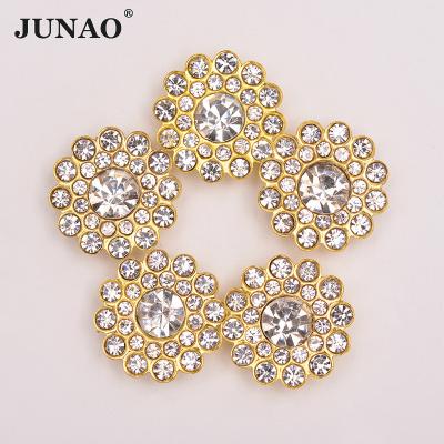 China Wholesale Fashion Crystal Rhinestones Sun Flower Claw Flatback Sewing Glass JUNAO Setting Round Rhinestones For Clothes for sale