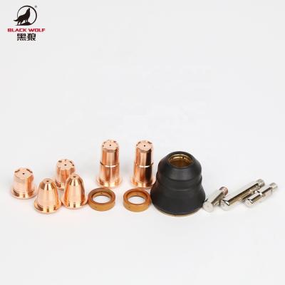 China Low Frequency Air Cooled Plasma Cutting Nozzle Electrode Shield Swirl Ring S45 S75 S105 for sale