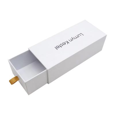 China Disposable Luxury Custom Paper White Gift Box Drawer Cardboard Earphone Packing Box Wireless Earphone Packing Box for sale