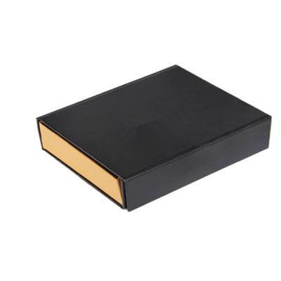 China Large Cardboard Magnet Folding Paper Clothing Paper Gift Disposable Luxury Flat Packing Box Rigid Black Collapsible Box for sale