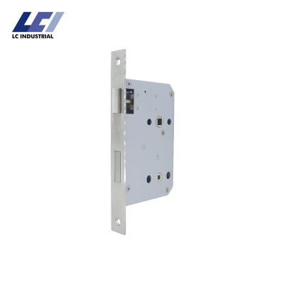 China Custom Round Faceplate / Square Clean Design Privacy Function Mortise Lock Body Bathroom / Toilet Brushed Stainless Steel Euro Profile Mortise Lockcase for sale