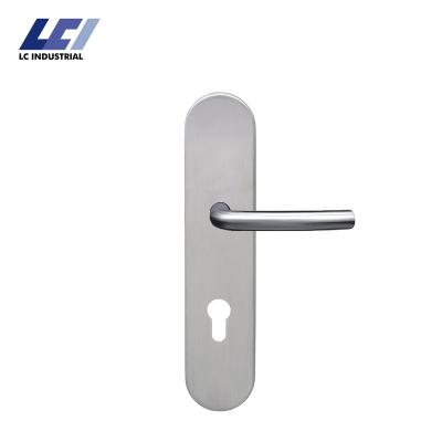 China To Operate Lockcase Lock Plate Modern Long Handle Panel Oval Door Handle Stainless Steel Hardware With Door Lever Handles for sale