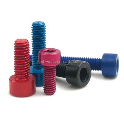 China Pan Fasteners Screws Fabricate Green Yellow Surface Anodized Blue Red Aluminum Phillips Flat Head Screw for sale