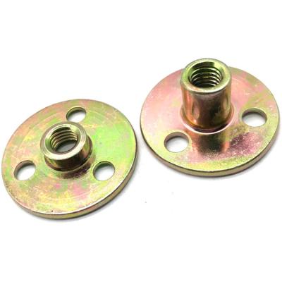 China M10 Carbon Steel Three Hole Iron Round Base T Nut With Three Holes Customized Size for sale