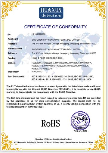 RoHS - Shenzhen City Konliking Tech & Dev. Ltd.