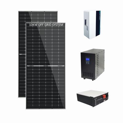 China Home Efficiency 10kw Off Grid Hardware / Software Solar Systems Solar Systems Off Grid Complete With Lithium Ion Batteries for sale