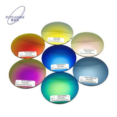 China Colorful Mirror Coating Sunglasses PC Lenses With Mirror Coating Lenses With Low Price for sale