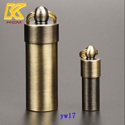 China Outdoor Waterproof Brass Medicine Box Mini Pills Bottle Container Survival Drug Case Storage Box for sale