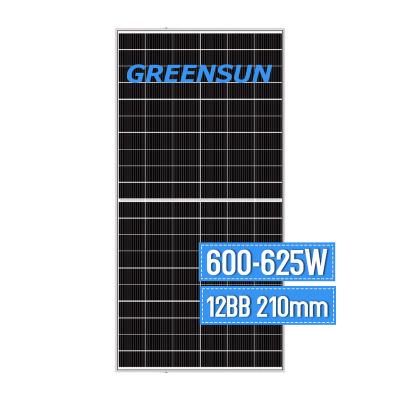 China Solar Powered System Greensun 12BB 120 Cells Half Cut Mono Solar Module 600w 605w 610w 615w 620w 625w Solar Panels for sale