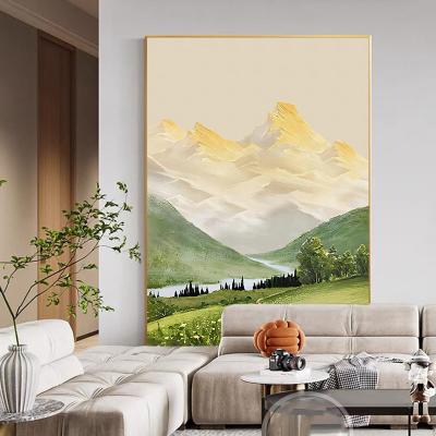 China Modern Golden Mountain Landscape For Hotel Decoration Tidal Crystal Porcelain Painting /living Room Painting /Home Bed Room for sale