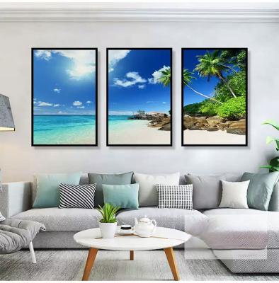 China Waterproof+ECO-Friendly+High Definition Waterproof+ECO-Friendly+High Definition Wall Background Triptych Luxury Landscape Painting Living Room Three Panels Sofa Porcelain Decorative Painting Crystal Painting Crystal Painting for sale