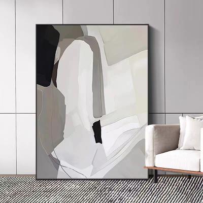 China Modern Silence White Black Japanese Abstract Style Crystal Porcelain Painting for Hotel Decoration /living Room Painting /Home Bed Room for sale