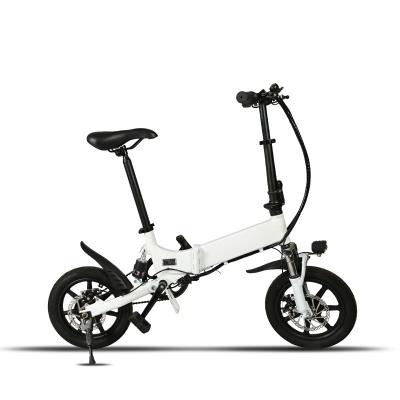 China Mini 14 Inch Tire Speed ​​250W Motor 36V 5.2AH Lithium Battery LCD Display Disc Brake Mini Folding E Electric Single Rear Aluminum Bike for sale