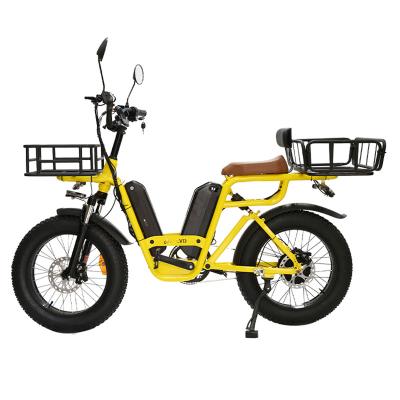 China Aluminum Alloy 20 Inch Tire 750W 48V Fatbike Fat Bike Aluminum Alloy Dual Disc Brake Cargo Delivery Hydraulic Electric Bike Dual Motor 20 Battery eBike for sale