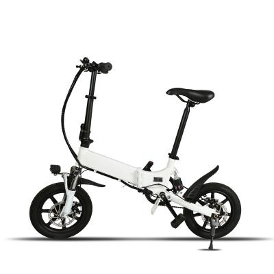 China City Folding Ebike 14inch Tire Speed ​​36V 5.2AH Lithium Battery Single Disc Brake Front Rear Shock Foldable Bike Mini Ebike Folding Electric Bicycle for sale