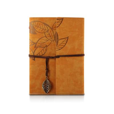 China 2022 Durable Leather Gift Traveler Diary Vintage Kraft Paper Vintage Journal for sale