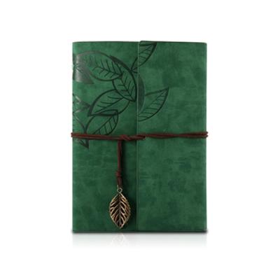 China Supplies Journals Vintage Diary Durable Green Journaling Handmade Leather Notebook for sale