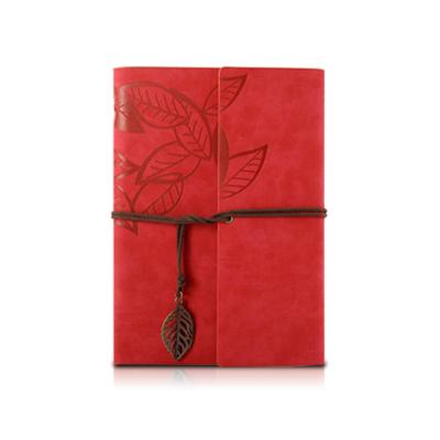 China Durable Traveler Diary Vintage Kraft Paper Artificial Leather Vintage Loose Leaf Notebook for sale