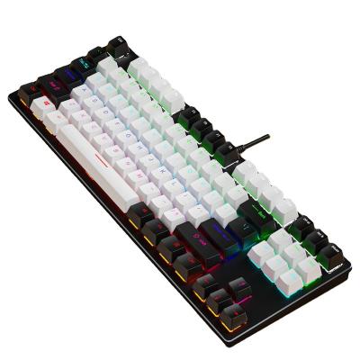 China Keypad OEM ODM 87 Key Green Shaft Steampunk Aluminum Alloy Retro Key Cover Mechanical Backlit Keyboard for sale