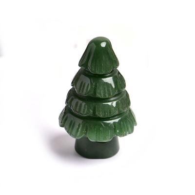 China Europe Factory Wholesale Natural Aventurine Christmas Tree Home Decoration Crystal Stone Opens Christmas Gifts for sale