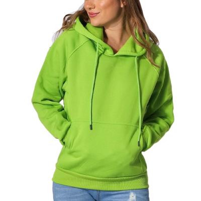 China Custom Seller 100% Cotton OEM Anti-Wrinkle Anti-Wrinkle Winter Heavy Pullover Hoodie Green Women Sweater for sale