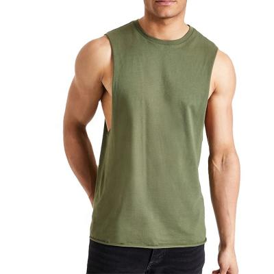 China High Quality Men's Muscle Fit Muscle Fit Gym Tank Tops Green Mens Singlet 100 Cotton QUICK DRY Sleeveless Tank Tops for sale