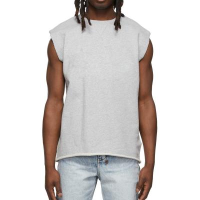 China OEM QUICK DRY QUICK DRY OEM Customize Casual French Raw Oversized Men's Fitness Tank Top Brim Tank Tops for sale