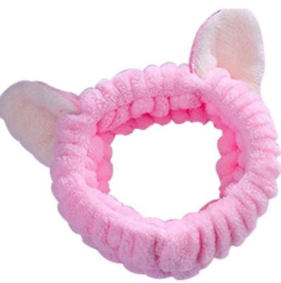 China Fashion good quality cute plush face wash headband popular lady high elastic headband for wholesale for sale