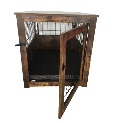 China Sustainable Wholesale Dog Kennel Furniture Small End Table Wooden Pet Crate for sale