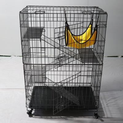 China Cats Wholesale Metal Foldable Cat Cage with Wheels for sale