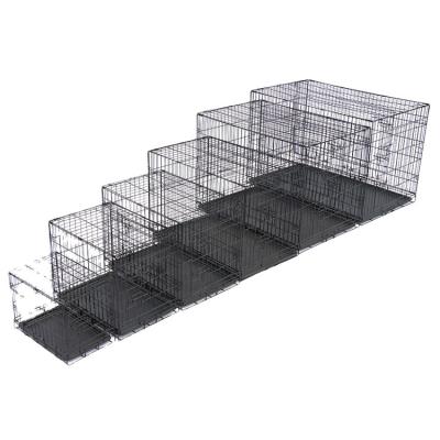 China Two Door Viable Folding Black Dog Kennel Crate for sale