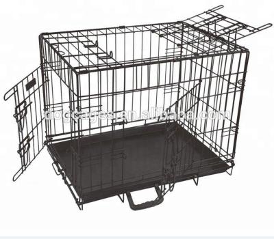 China Sustainable Portable Collapsible Pet Crate 3 Doors Dog Cage Pet Crate for sale