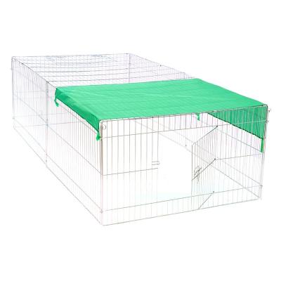 China Sustainable Outdoor Collapsible Metal Wire Rabbit Pet Fence With Cover for sale