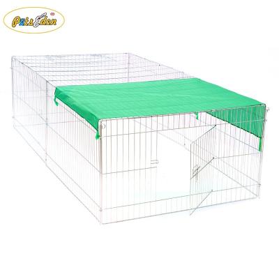 China Outdoor Rabbit Stocked Folding Metal Hutch Animal Playpen With Cover for sale