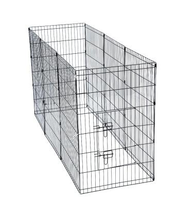 China Sustainable Wholesale Black 8 Panel Metal Wire Pet Playpen for sale