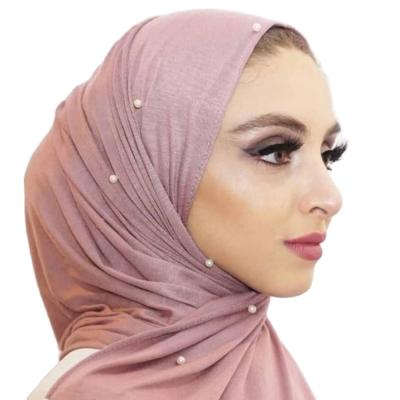 China Hot Selling Breathable Quick Dry Cotton And Crinkle Solid Color Pearl White Scarf Canvas Muslim Hijabs for sale