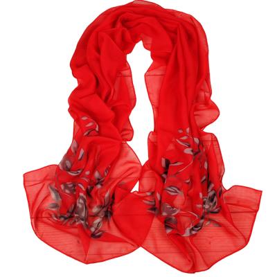 China Wholesale Dubai Hijabs Print Chiffon Scarf Pakistan Design Flower Quick Dry Chinese Scarf for sale