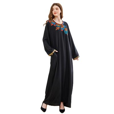 China 2021 New Fashion Pakistan Clothing Embroidery Casual Wear Women's Muslim Kaftan Abaya Dubai Breathable Quick Dry for sale