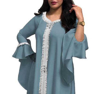 China Dubai Woman Embroidery Breathable Quick Dry Islamic Kaftan For Woman Dress Middle East Muslim Nightgown for sale