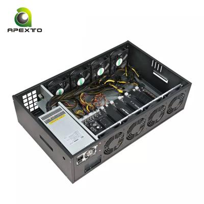 China With Fan B75 65mm Graphics Cards Rig Frame Case 8GPU PC Case Motherboard With 4*12038 6000rpm Fan for sale