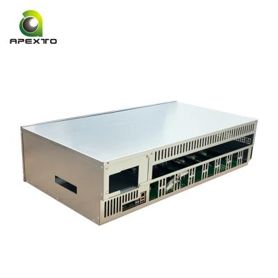 China With fan Apexto/OEM installation gpu case 6U 8 gpu 8 card holder b85 motherboard 55mm 8 VGA computer case for sale