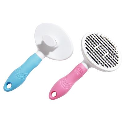 China Viable Amazon Hot Sale Pet Self Cleaning Hair Brush Cats Dogs Hair Removal Grooming Comb for sale